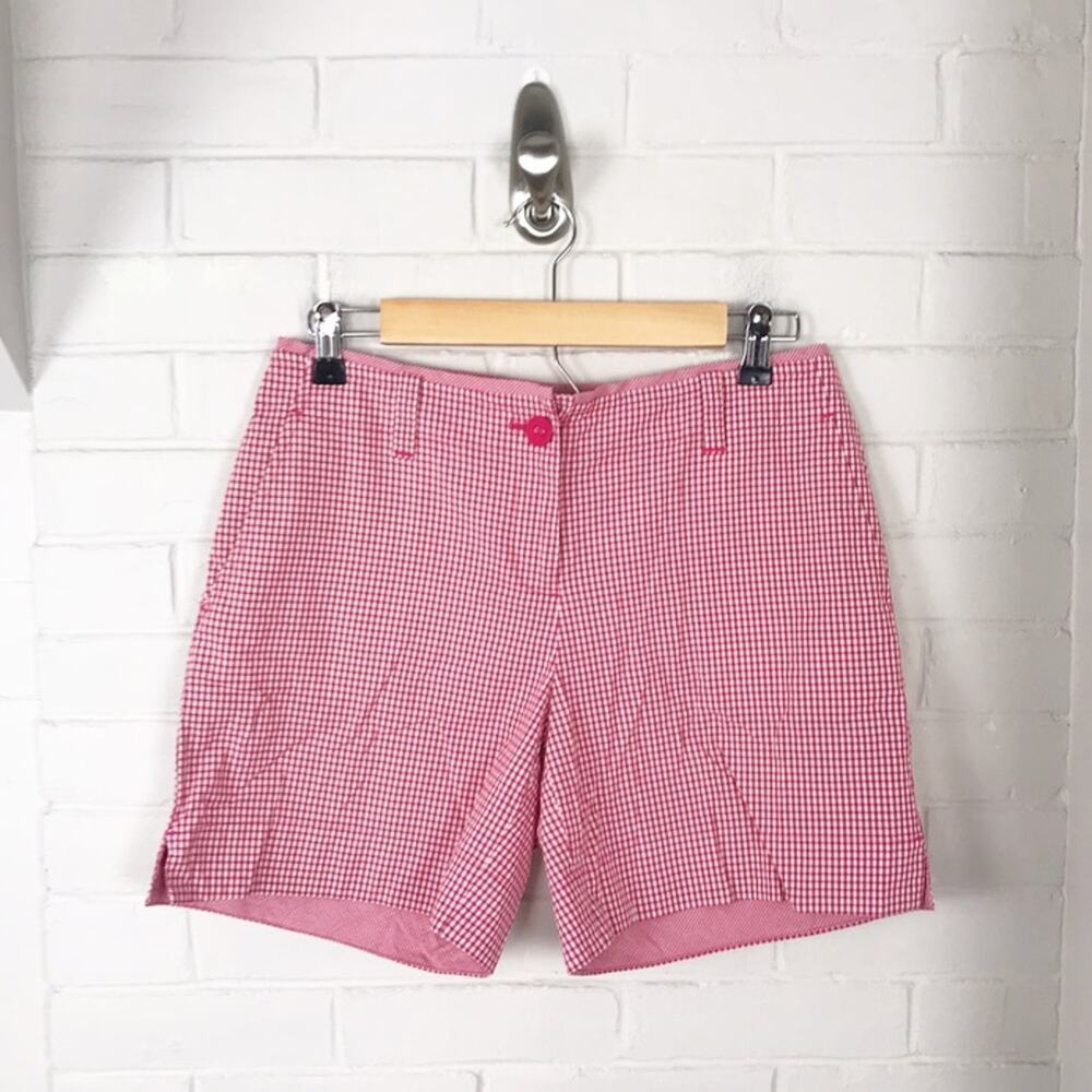 Talbots Pink Gingham Casual Chino Shorts Size 4P